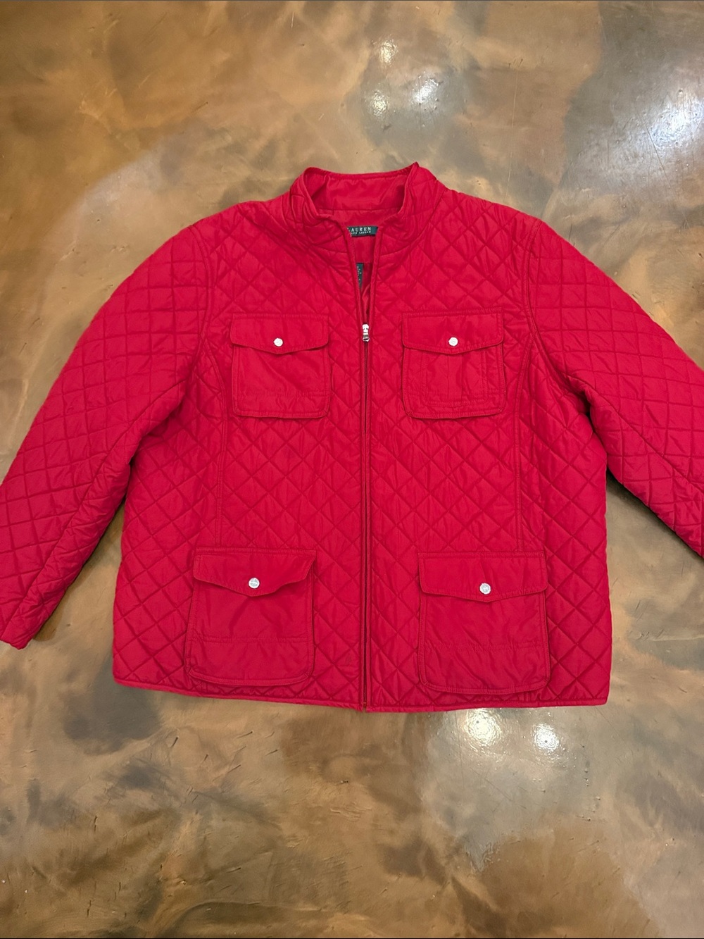 Lauren Ralph Lauren Quilted Red Puffer Jacket